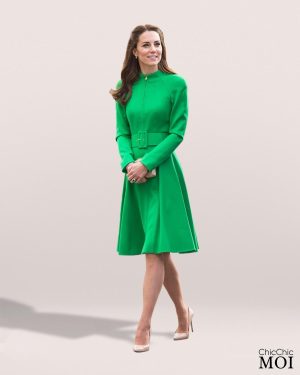 The Princess of Wales Inspired Green Dress with Belt