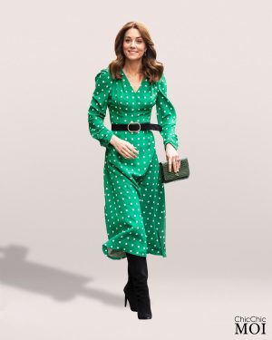 The Princess of Wales Inspired Green Dress with Squares
