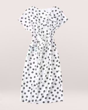 The Princess of Wales Inspired White Dress with Dots