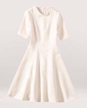 Queen Letizia Inspired Off-White Dress