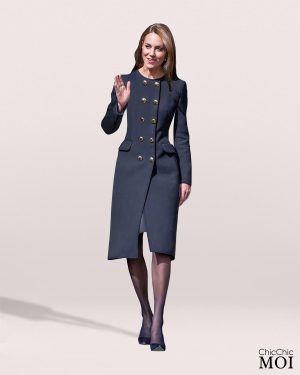 The Princess of Wales Inspired Black Buttoned Coat Dress