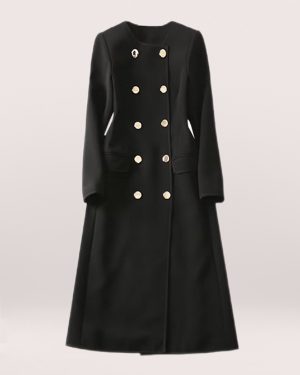 The Princess of Wales Inspired Black Buttoned Coat Dress