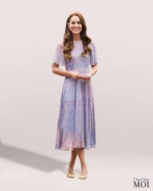 The Princess of Wales Inspired Purple Patterned Dress