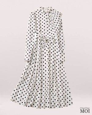 The Princess of Wales Inspired White Polka Dot Dress