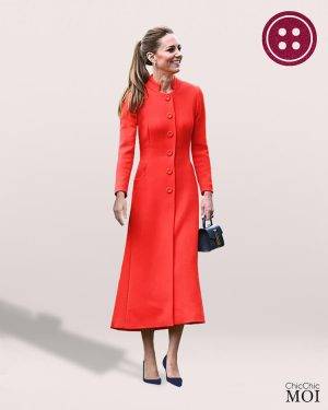 The Princess of Wales Inspired Bright Red Coat Dress