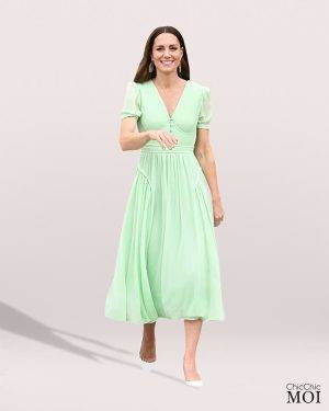 The Princess of Wales Inspired Light Green Dress