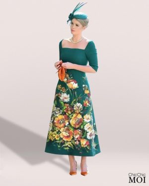 Lady Kitty Spencer Inspired Green Floral Dress
