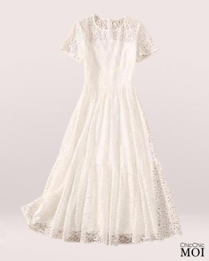 The Princess of Wales Inspired White Floral Lace Dress