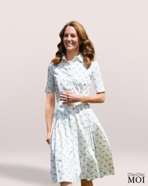 The Princess of Wales Inspired White Polka Dot Shirt Dress
